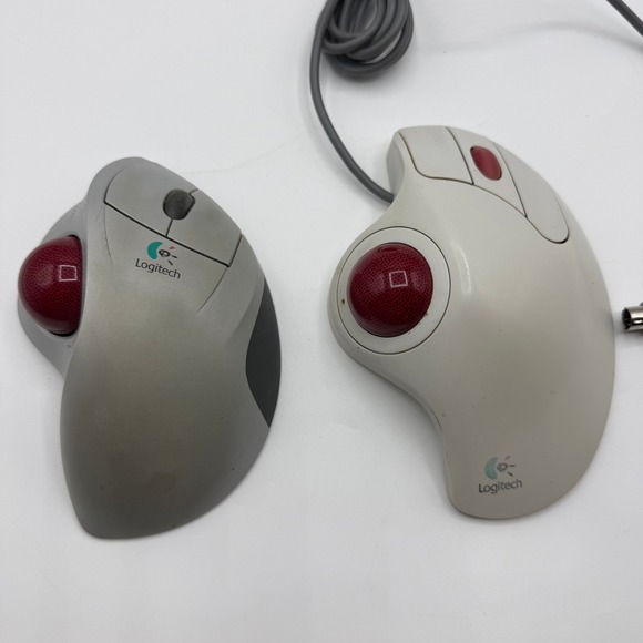 Logitech Other - Logitech TrackMan Marble+ T-CL13 & Cordless Wheel T-RA18 Mice Parts Repair Lot